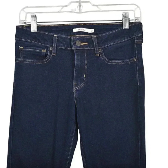 Levi's 711 Skinny Jeans Dark Wash Medium Rise Size 27 - Picture 5 of 15